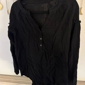 Women’s Black Cotton Gauze top